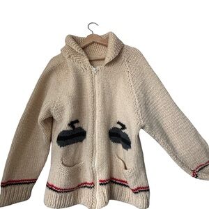 LARGE GENUINE CURLING COWICHAN SWEATER